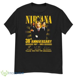 Nirvana 36th Anniversary 1987 2023 Thank You For The Memories Signatures Shirt - G500 Men’s Classic T-Shirt