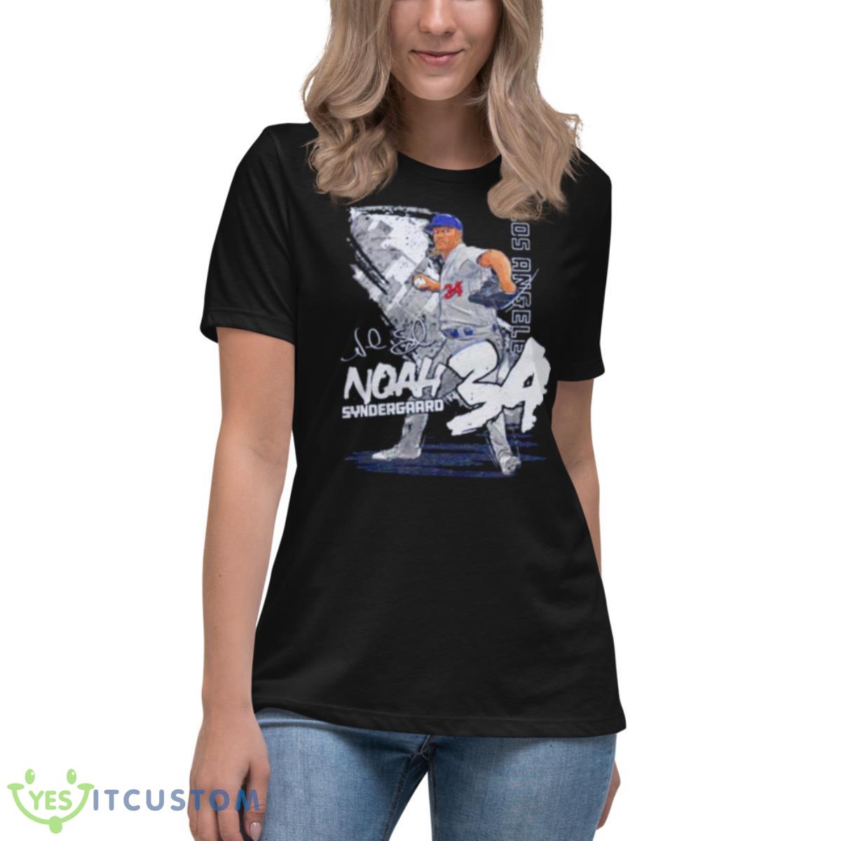 Noah Syndergaard Los Angeles Dodgers State Shirt 6 Noah Syndergaard Los Angeles Dodgers State Shirt - Women's Relaxed Short Sleeve Jersey Tee