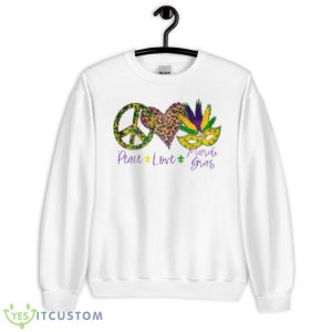 Peace Love Mardi Gras Fat Tuesday Shirt - Unisex Heavy Blend Crewneck Sweatshirt