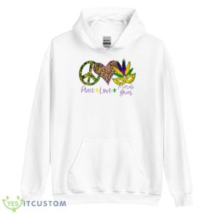 Peace Love Mardi Gras Fat Tuesday Shirt - Unisex Heavy Blend Hooded Sweatshirt
