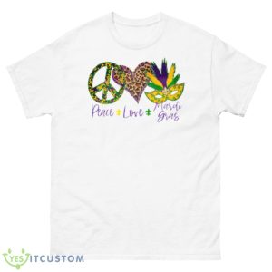 Peace Love Mardi Gras Fat Tuesday Shirt - 500 Men’s Classic Tee Gildan