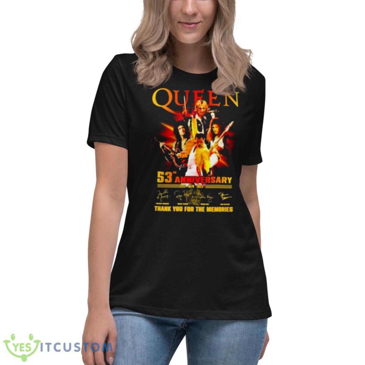 Queen 53rd Anniversary 1970 – 2023 Thank You For The Memories T Shirt 6 Queen 53rd Anniversary 1970 – 2023 Thank You For The Memories T Shirt - Women's Relaxed Short Sleeve Jersey Tee