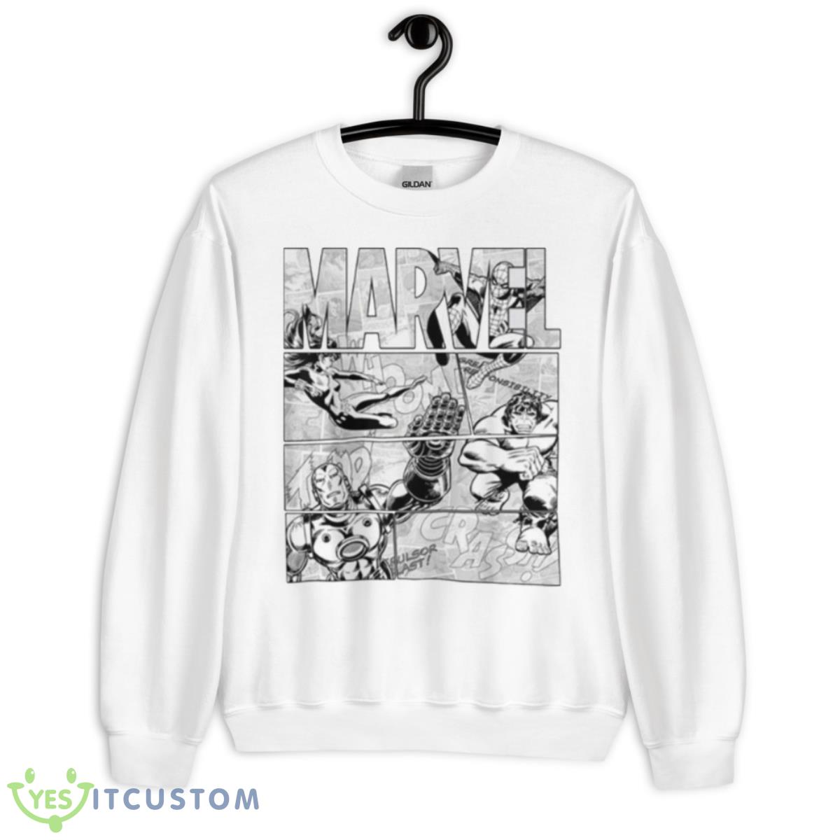 Retro Black And White Comic Marvel shirt 2 Retro Black And White Comic Marvel shirt - Unisex Heavy Blend Crewneck Sweatshirt