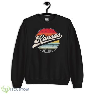 Retro Kansas Distressed Sunset Est 1861 Shirt - Unisex Crewneck Sweatshirt