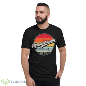 Retro Massachusetts Distressed Sunset Est 1788 Shirt - Short Sleeve T-Shirt