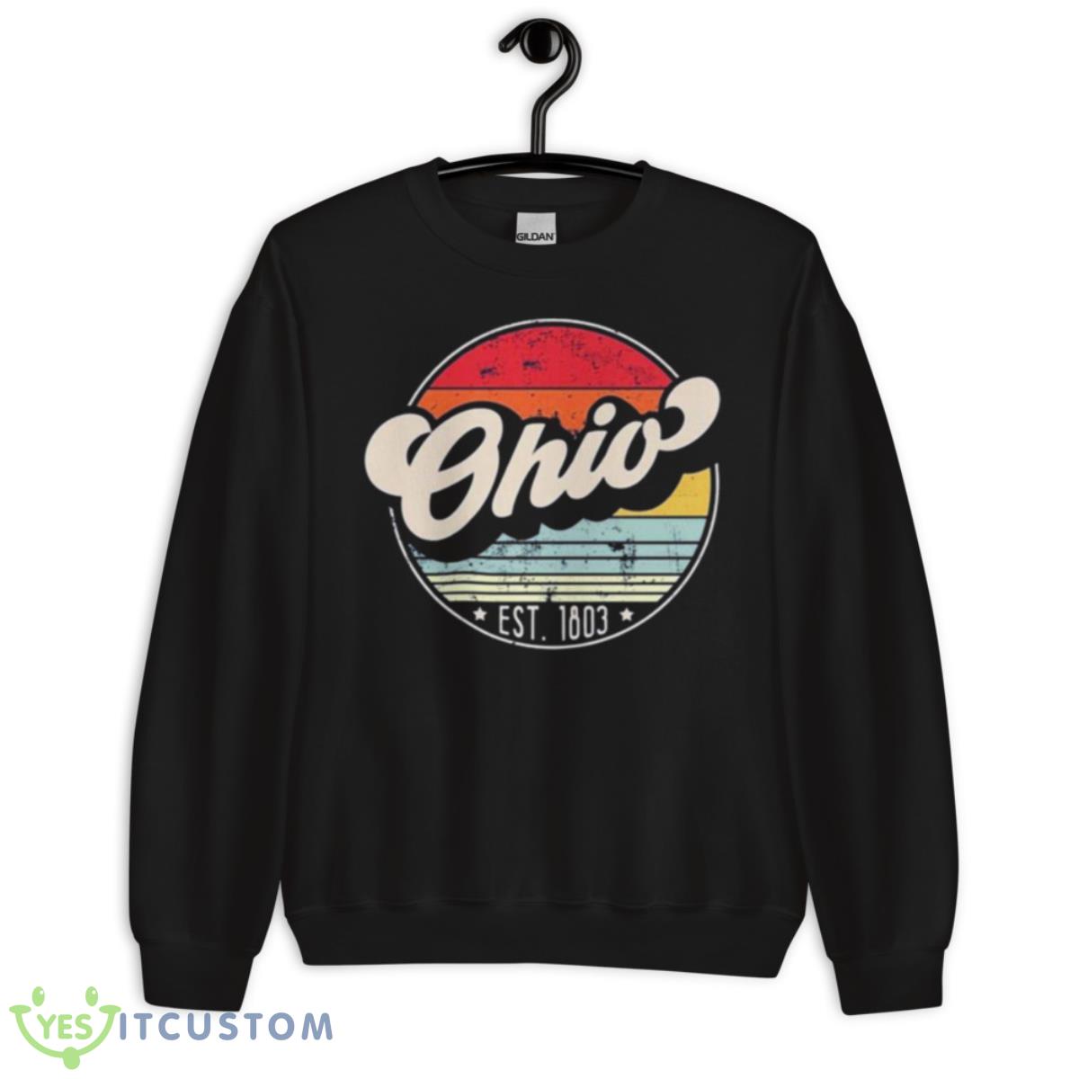 Retro Ohio Distressed Sunset Est 1803 Shirt 3 Retro Ohio Distressed Sunset Est 1803 Shirt - Unisex Crewneck Sweatshirt