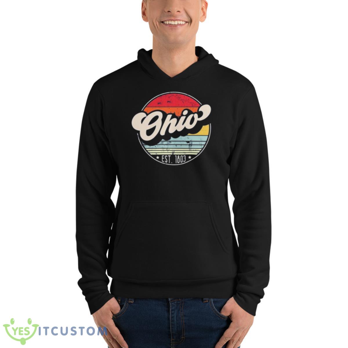 Retro Ohio Distressed Sunset Est 1803 Shirt 4 Retro Ohio Distressed Sunset Est 1803 Shirt - Unisex Fleece Pullover Hoodie