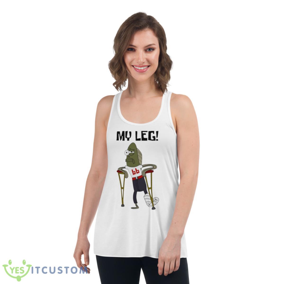 Ryan Jensen My Leg Spongebob Shirt 4 Ryan Jensen My Leg Spongebob Shirt - Women's Flowy Racerback Tank