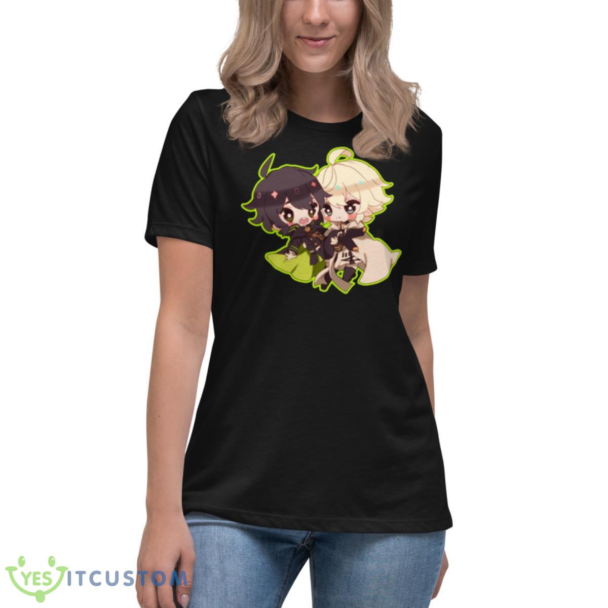 Seraph Of The End Mika And Yuu Chibi Shirt 6 Seraph Of The End Mika And Yuu Chibi Shirt - Women's Relaxed Short Sleeve Jersey Tee