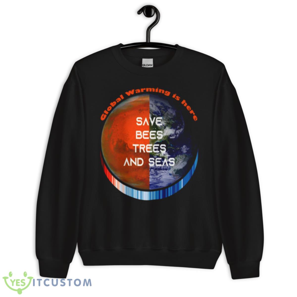 Show Your Stripes Save Bees Trees And Seas Earth Global Warming shirt 3 Show Your Stripes Save Bees Trees And Seas Earth Global Warming shirt - Unisex Crewneck Sweatshirt