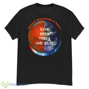 Show Your Stripes Save Bees Trees And Seas Earth Global Warming shirt - G500 Men’s Classic T-Shirt