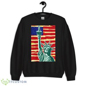 Statue of Liberty with US Flag Graphic Design T Shirt - Unisex Crewneck Sweatshirt