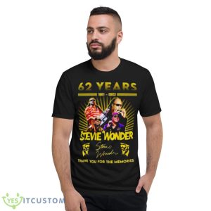 Stevie Wonder 62 Years Of 1961 – 2023 Thank You For The Memories Signature Shirt - Short Sleeve T-Shirt