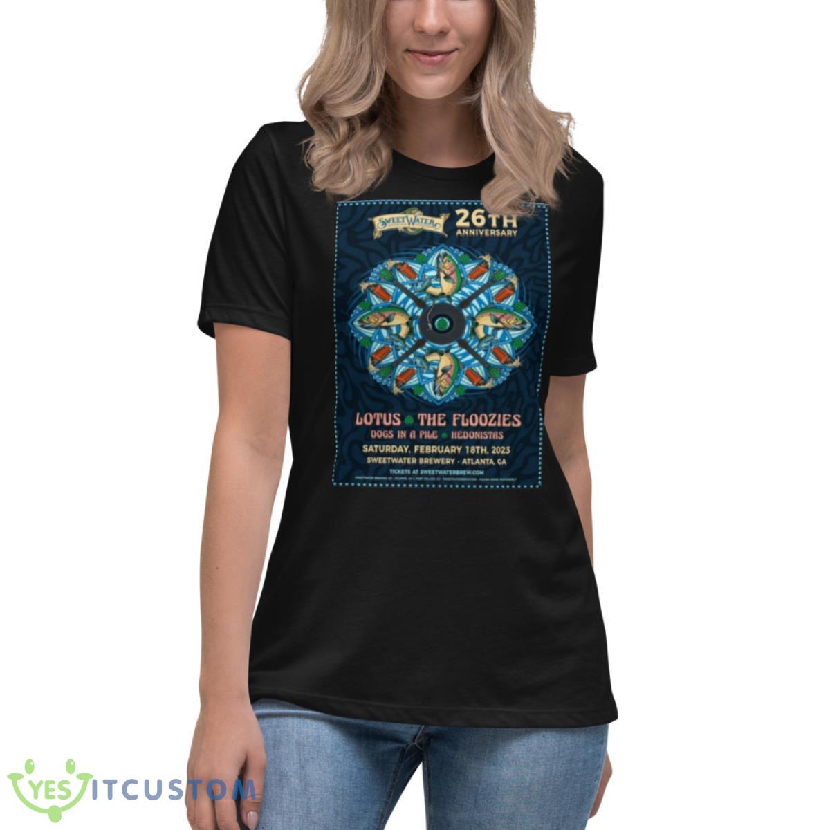Sweetwater brewing 26th anniversary feb 18th 2023 lotus and the floozies shirt 6 Sweetwater brewing 26th anniversary feb 18th 2023 lotus and the floozies shirt - Women's Relaxed Short Sleeve Jersey Tee
