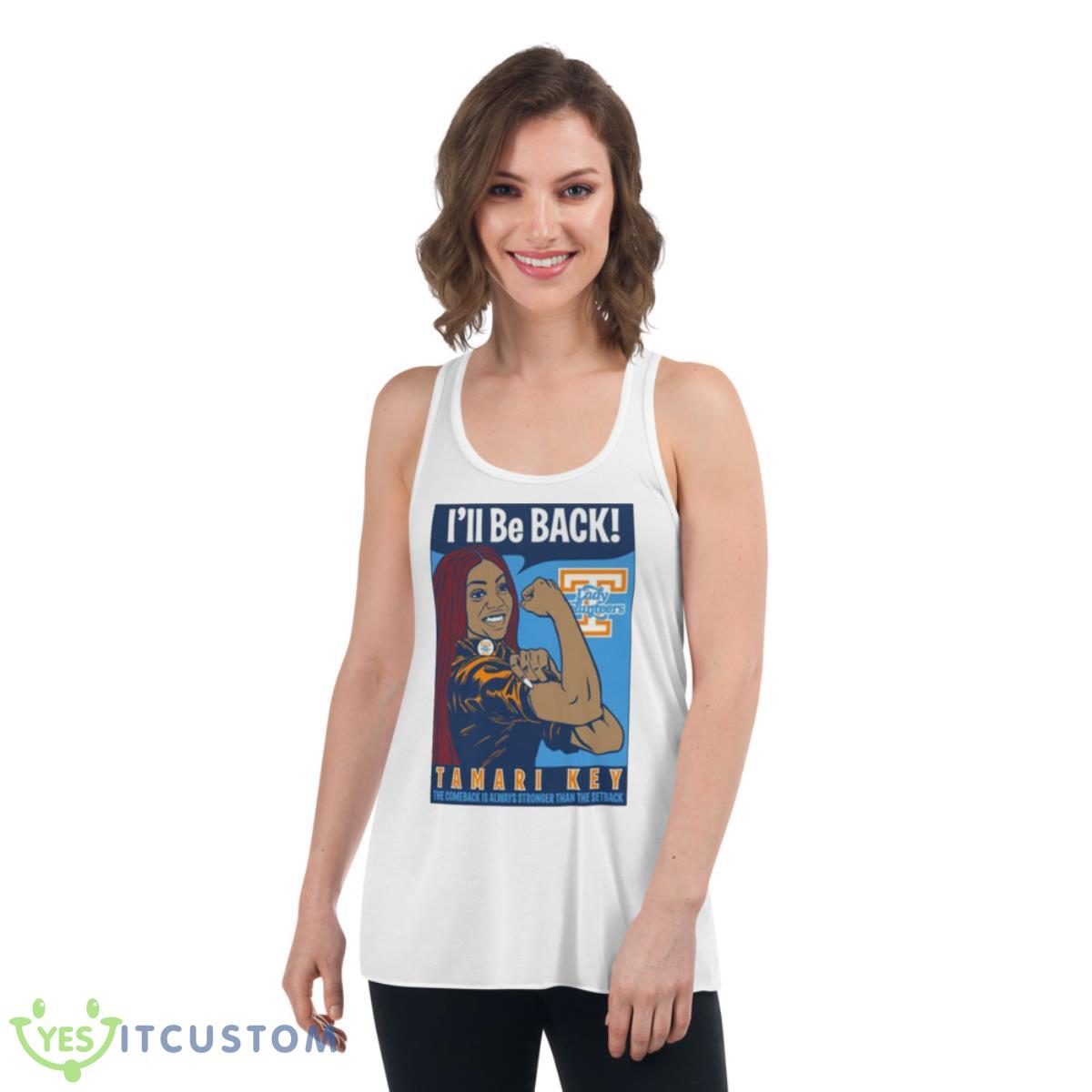 Tamari Key I’ll Be Back NIL Shirt 4 Tamari Key I’ll Be Back NIL Shirt - Women's Flowy Racerback Tank