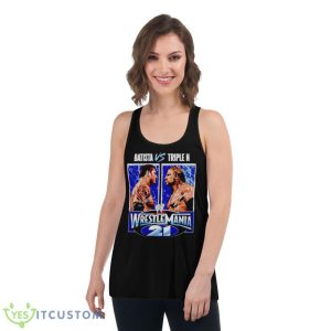 triple H vs Batista WrestleMania 21 shirt 10 triple H vs Batista WrestleMania 21 shirt - Women's Flowy Racerback Tank