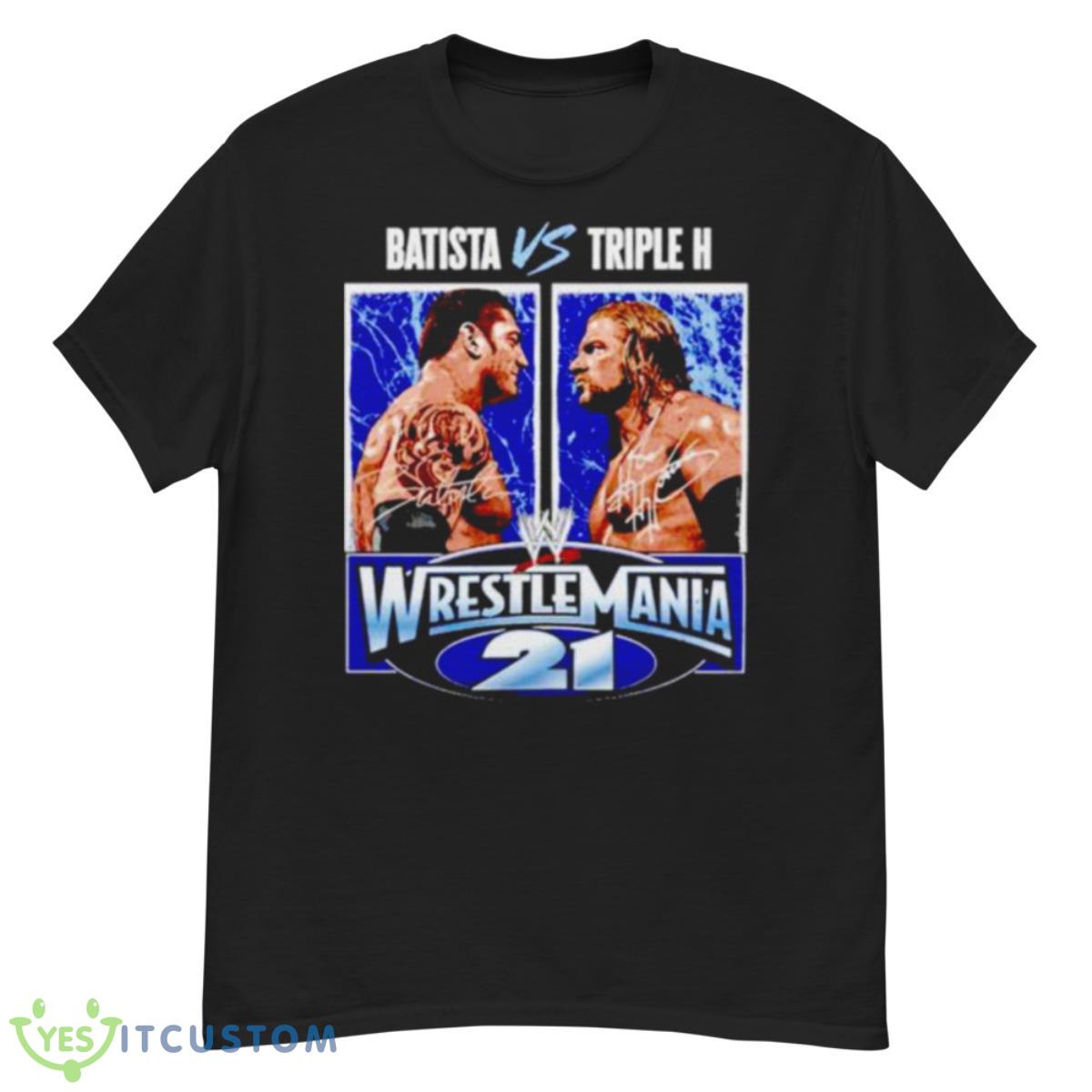 triple H vs Batista WrestleMania 21 shirt 12 triple H vs Batista WrestleMania 21 shirt - G500 Men’s Classic T-Shirt