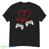 Video Gamer Valentines Day With Controllers Heart Boys Kids Shirt 80U - G500 Men’s Classic T-Shirt