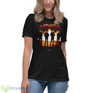 Bad Omens Band Face In The Flames Shirt - Women's Relaxed Short Sleeve Jersey Tee