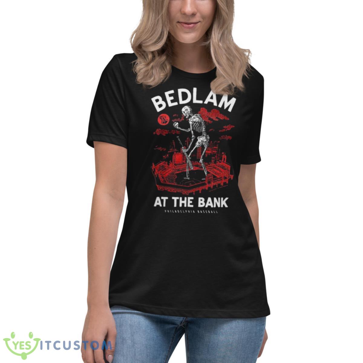 Bedlam At The Bank Philadelphia Baseball Shirt 6 Bedlam At The Bank Philadelphia Baseball Shirt - Women's Relaxed Short Sleeve Jersey Tee