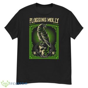 Black Crow And Skull Green Background Flogging Molly Shirt - G500 Men’s Classic T-Shirt