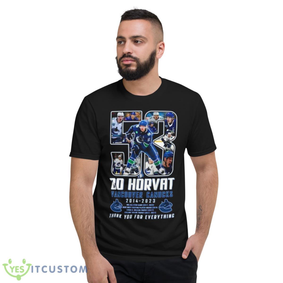 Bo Horvat Vancouver Canucks 2014 – 2023 Thank You For Everything Shirt 2 Bo Horvat Vancouver Canucks 2014 – 2023 Thank You For Everything Shirt - Short Sleeve T-Shirt