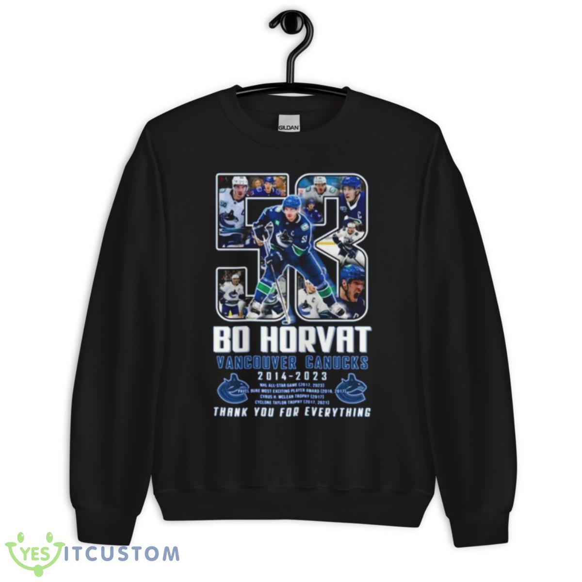 Bo Horvat Vancouver Canucks 2014 – 2023 Thank You For Everything Shirt 13 Bo Horvat Vancouver Canucks 2014 – 2023 Thank You For Everything Shirt - Unisex Crewneck Sweatshirt