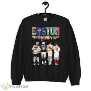 Boston Skyline Sport Teams Players 2023 Signatures Shirt - Unisex Crewneck Sweatshirt