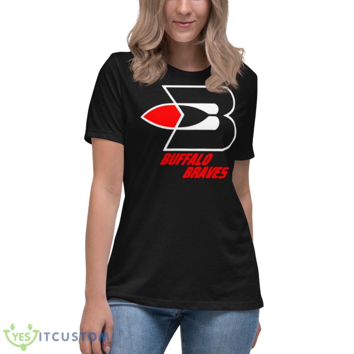 Buffalo Braves Logo Shirt 6 Buffalo Braves Logo Shirt - Women's Relaxed Short Sleeve Jersey Tee