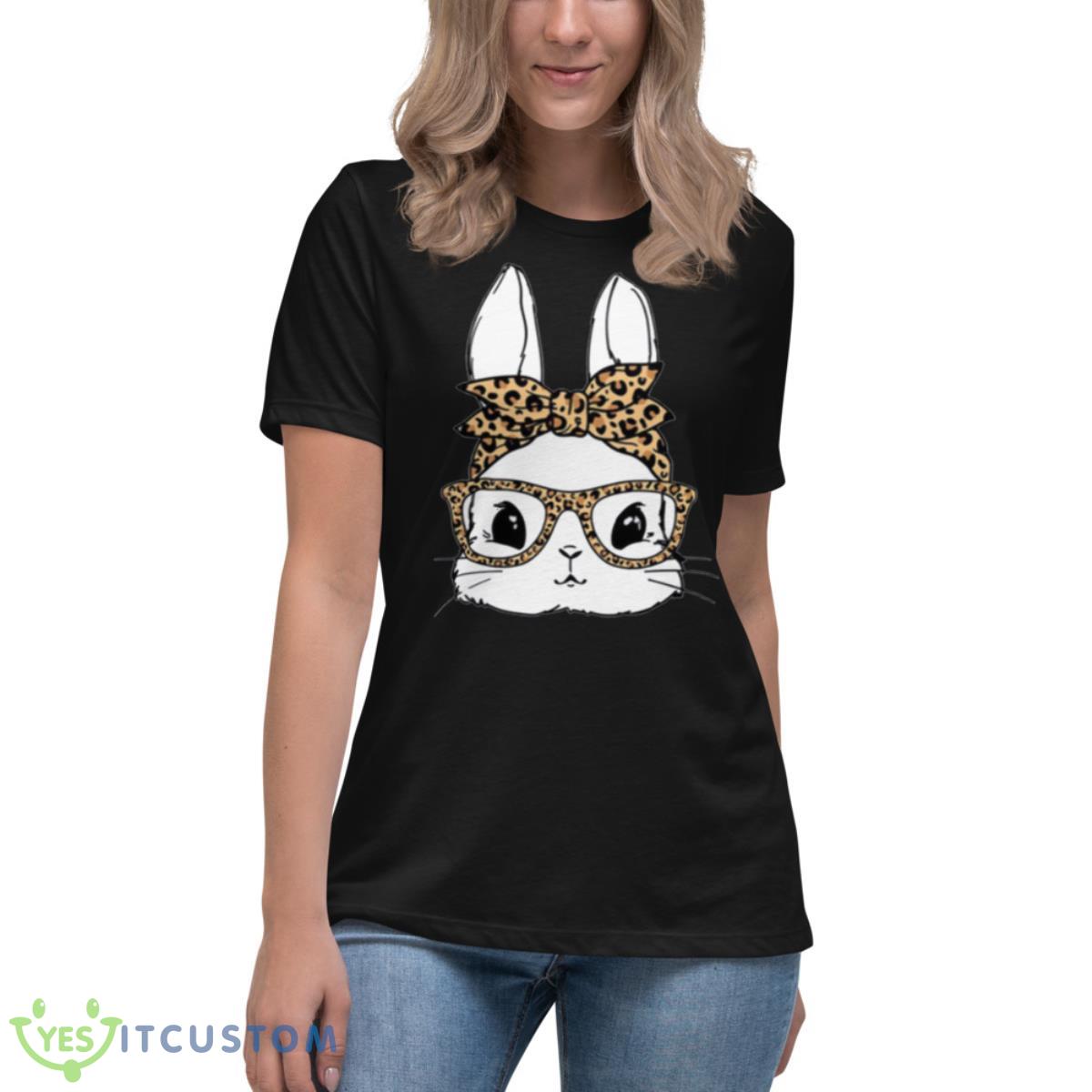 Bunny With Leopard Glasses Shirt 6 Bunny With Leopard Glasses Shirt - Women's Relaxed Short Sleeve Jersey Tee