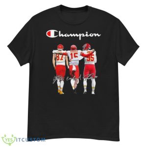 Champion Chiefs Patrick Mahomes Travis Kelce And Chris Jones Signatures Shirt - G500 Men’s Classic T-Shirt