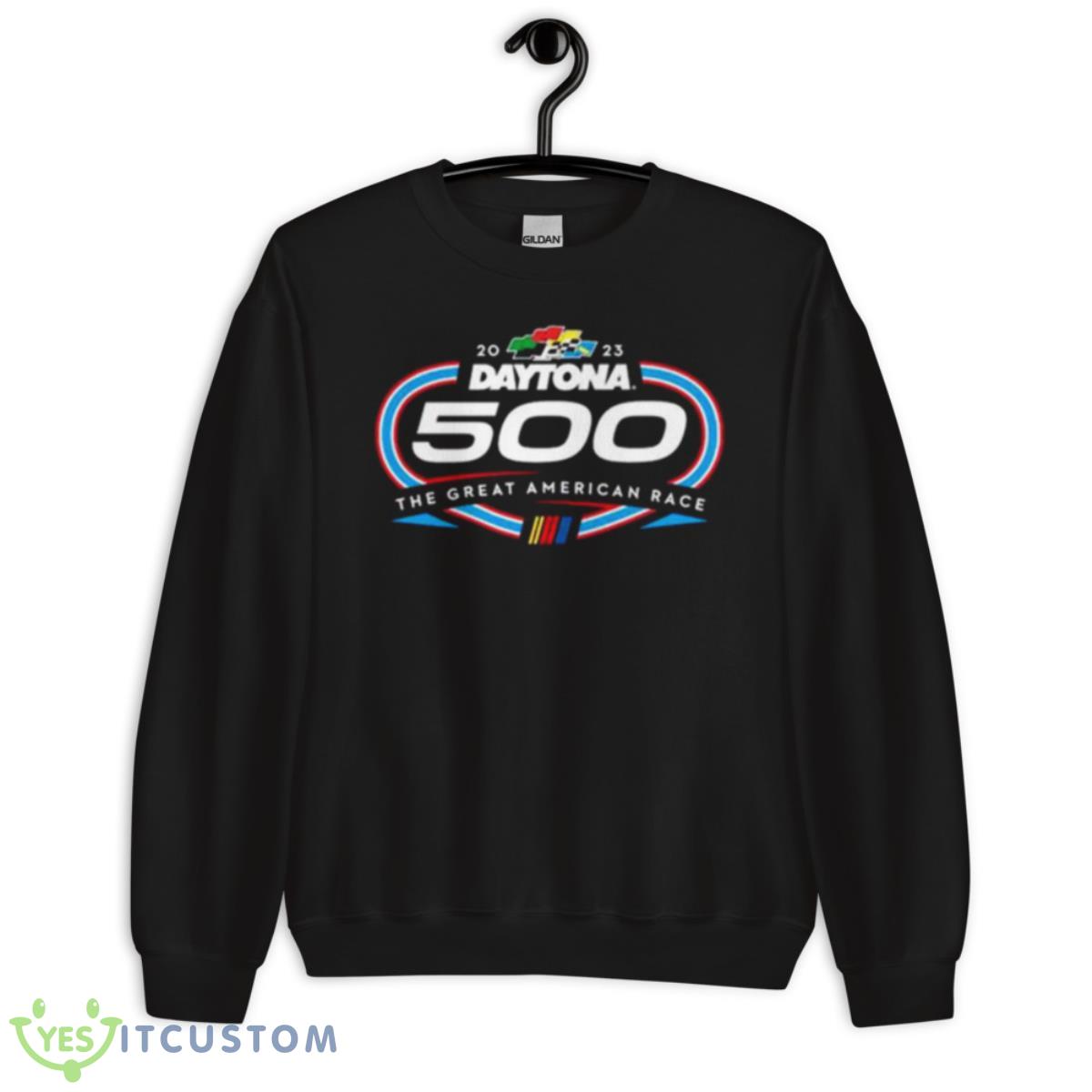 Checkered Flag Black 2023 Daytona 500 Logo Shirt 3 Checkered Flag Black 2023 Daytona 500 Logo Shirt - Unisex Crewneck Sweatshirt
