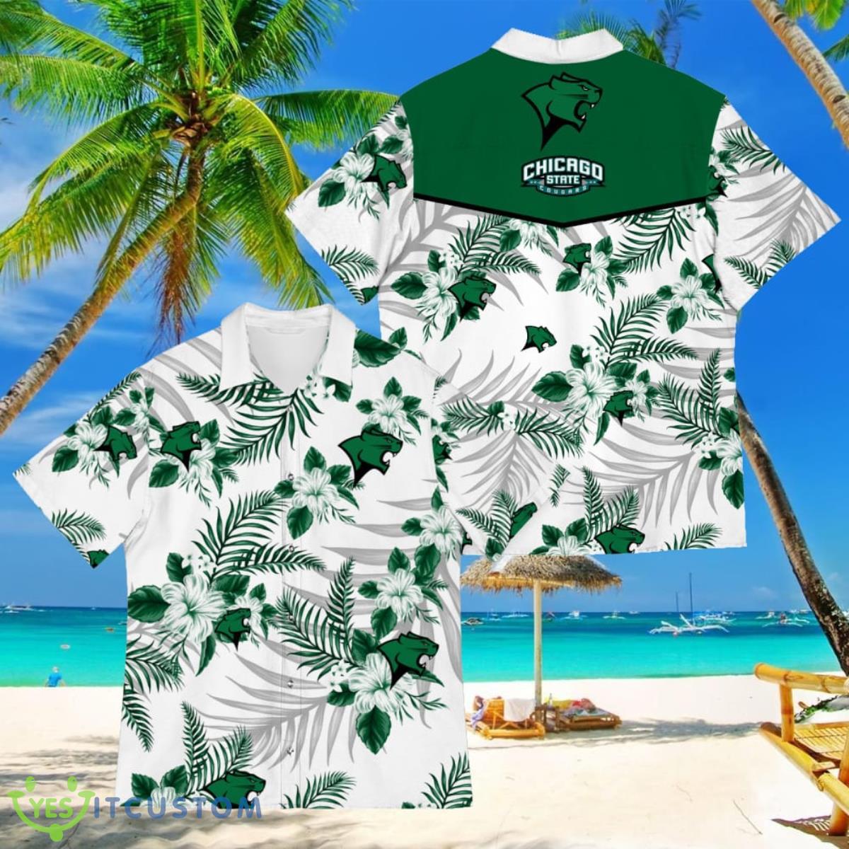 Chicago State Cougars Sports American Hawaiian Tropical Patterns Shirt 2 Chicago State Cougars Sports American Hawaiian Tropical Patterns Shirt Product Photo 1
