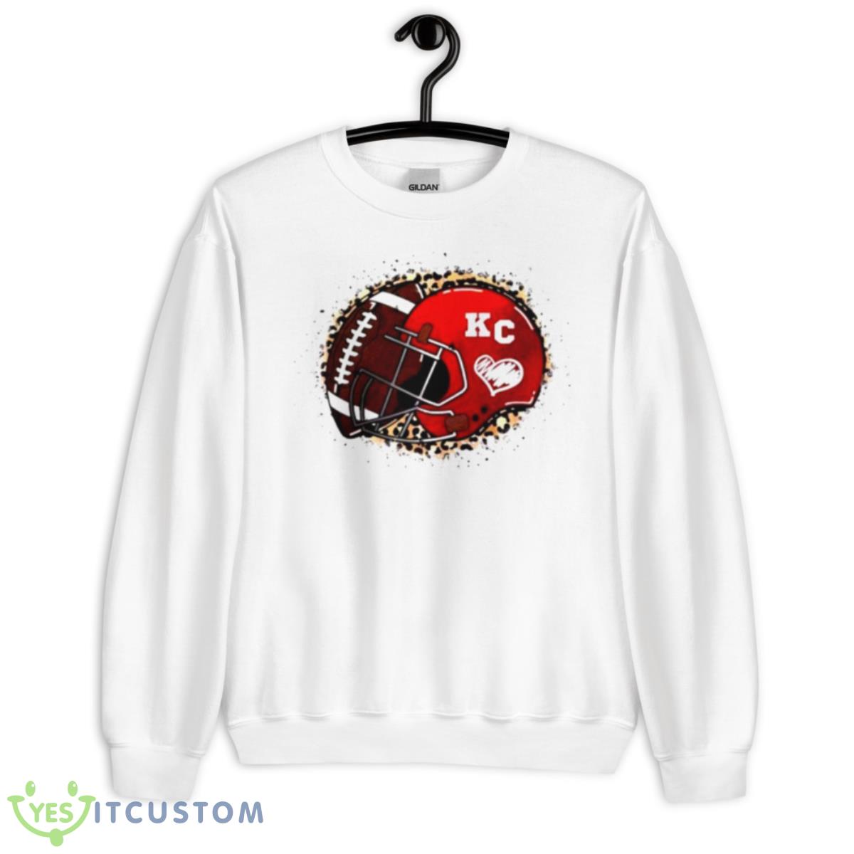 Chiefs Helmet Leopard Print Football Shirt 2 Chiefs Helmet Leopard Print Football Shirt - Unisex Heavy Blend Crewneck Sweatshirt