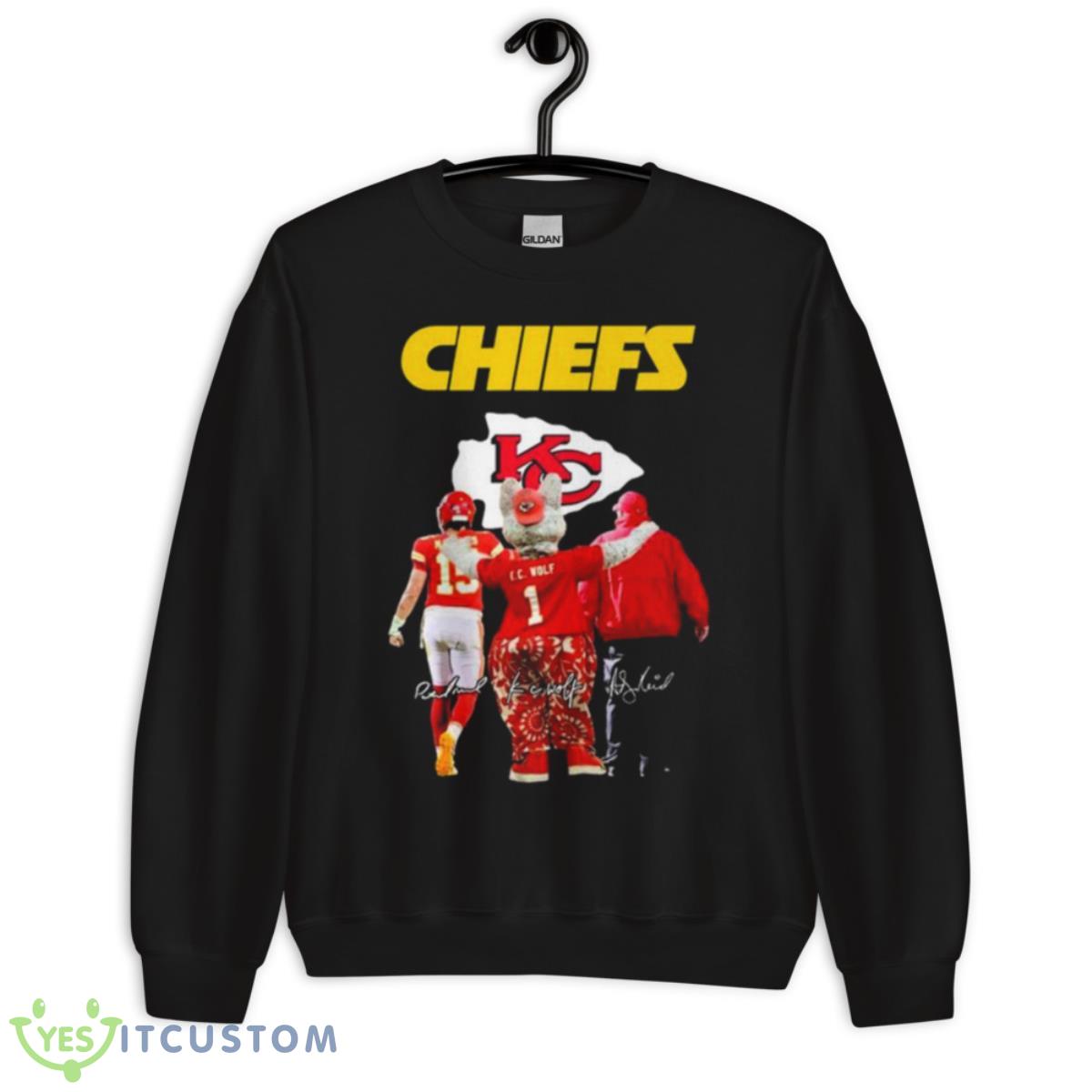 Chiefs Super Bowl Mahomes 15 C.C Wolf Signatures Shirt 13 Chiefs Super Bowl Mahomes 15 C.C Wolf Signatures Shirt - Unisex Crewneck Sweatshirt