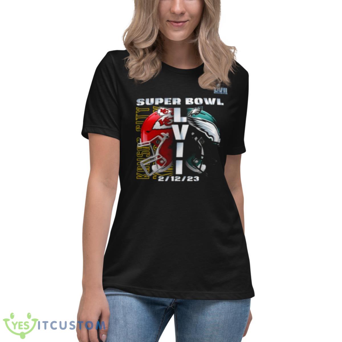 Chiefs Vs Eagles Super Bowl 57 Shirt 6 Chiefs Vs Eagles Super Bowl 57 Shirt - Women's Relaxed Short Sleeve Jersey Tee