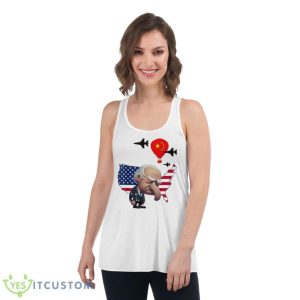 Chinese Spy Balloon Surveillance Joe Biden China Flag Shirt - Women's Flowy Racerback Tank