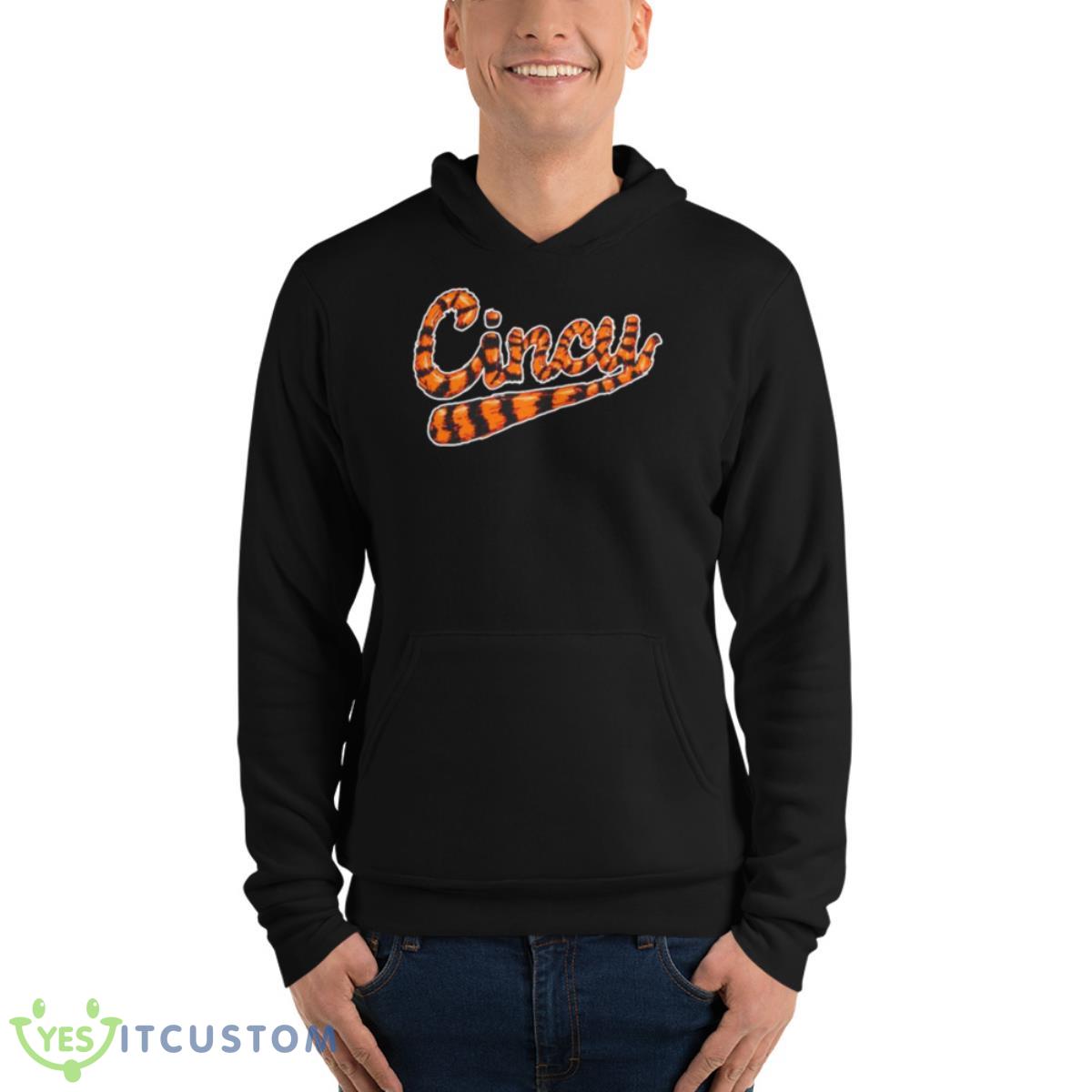 Cincy Tiger Stripe Script Shirt 4 Cincy Tiger Stripe Script Shirt - Unisex Fleece Pullover Hoodie