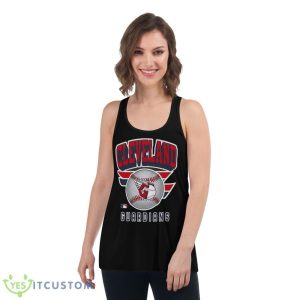 Cleveland Guardians Navy Ninety Seven Shirt - Women's Flowy Racerback Tank