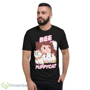 Collage Design Bee And Puppycat Cartoon Shirt - Short Sleeve T-Shirt