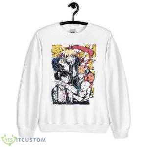 Color Comic Design Chainsaw Man Shirt - Unisex Heavy Blend Crewneck Sweatshirt