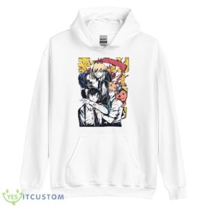 Color Comic Design Chainsaw Man Shirt - Unisex Heavy Blend Hooded Sweatshirt