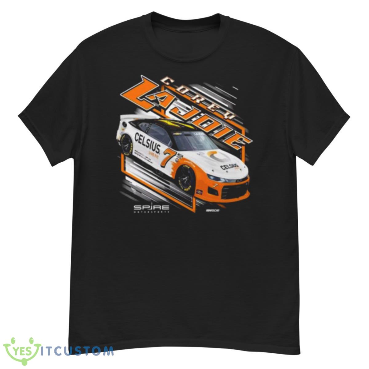 Corey LaJoie Checkered Flag Black Celsius Car Shirt 12 Corey LaJoie Checkered Flag Black Celsius Car Shirt - G500 Men’s Classic T-Shirt