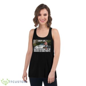 Creepy Joe Funny Biden Car Meme Shirt - Women's Flowy Racerback Tank