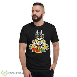 Cuphead And Mugman With The Devil The Cuphead Show Shirt - Short Sleeve T-Shirt