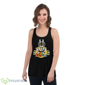 Cuphead And Mugman With The Devil The Cuphead Show Shirt - Women's Flowy Racerback Tank