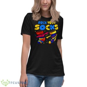 Dabbing World Down Syndrome Rock Your Socks Shirt 11 Dabbing World Down Syndrome Rock Your Socks Shirt - Women's Relaxed Short Sleeve Jersey Tee