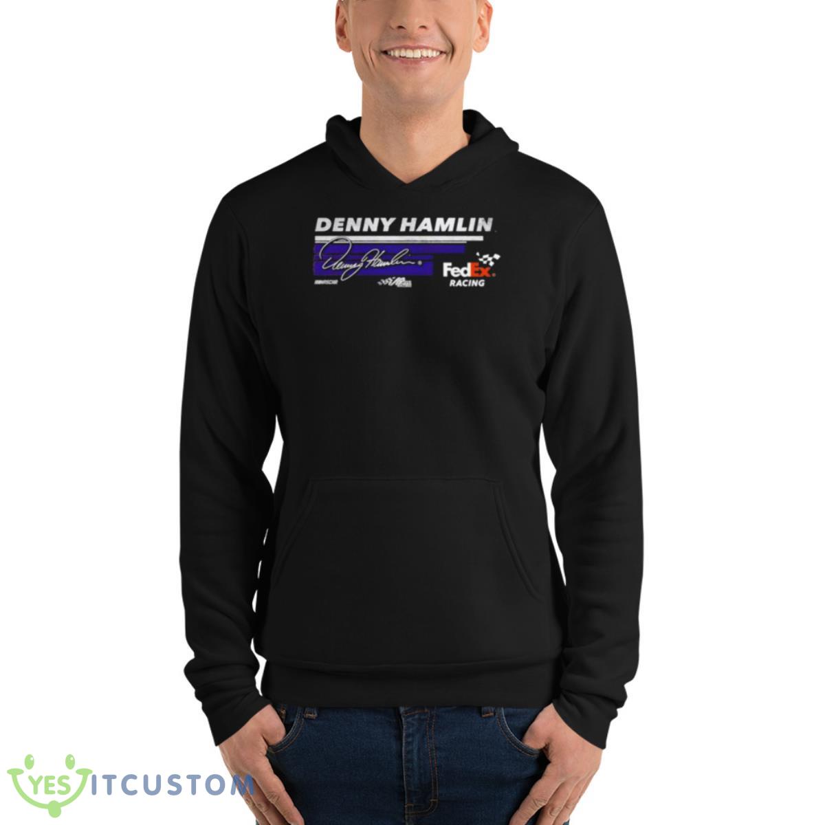 Denny Hamlin Joe Gibbs Racing Team Collection Hot Lap Shirt 4 Denny Hamlin Joe Gibbs Racing Team Collection Hot Lap Shirt - Unisex Fleece Pullover Hoodie