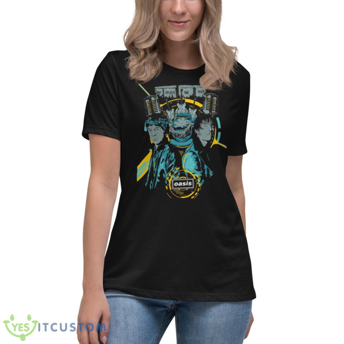 Digital Illustration Band Oasis Shirt 6 Digital Illustration Band Oasis Shirt - Women's Relaxed Short Sleeve Jersey Tee