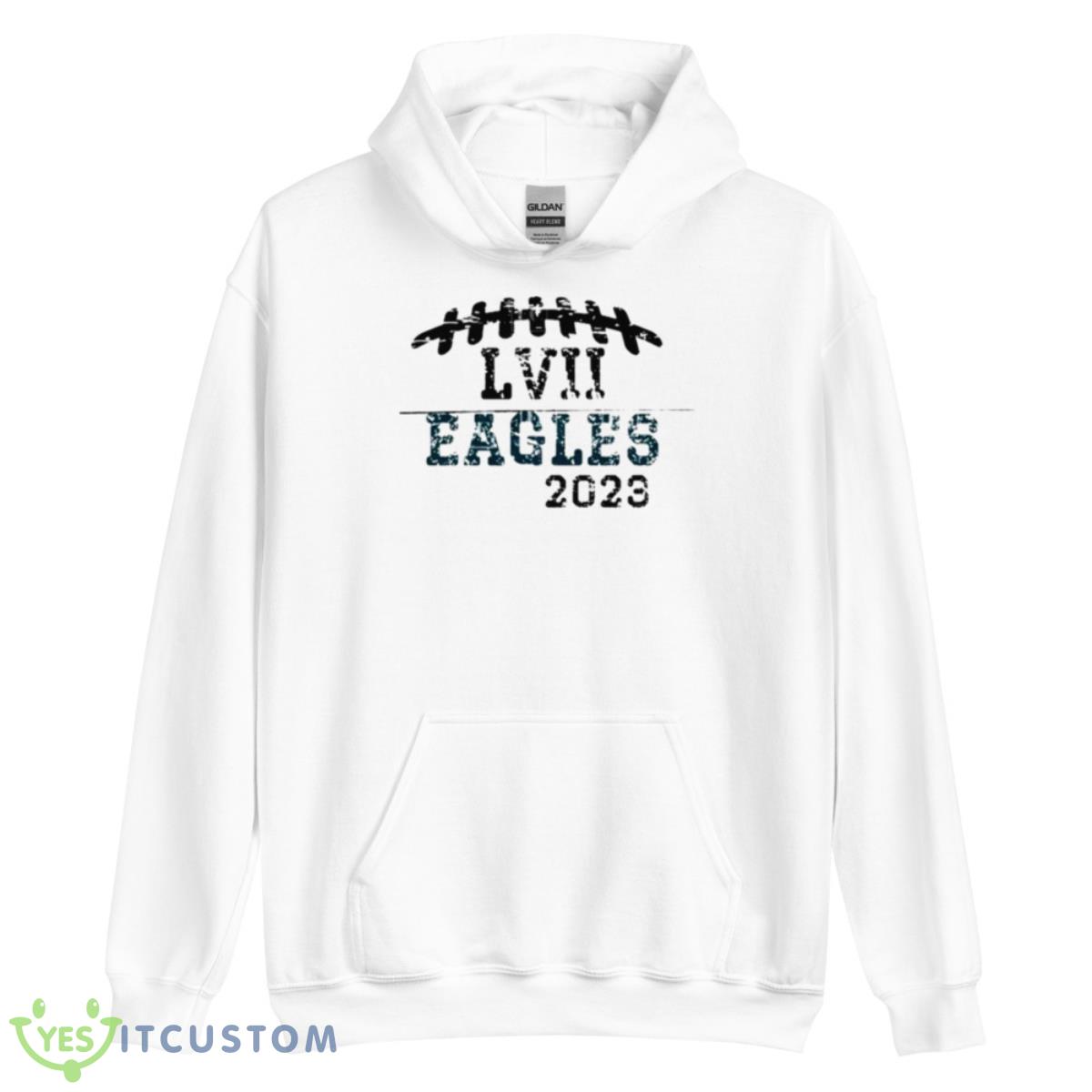 Distressed Grunge LVII Eagles Football 2023 Shirt 11 Distressed Grunge LVII Eagles Football 2023 Shirt - Unisex Heavy Blend Hooded Sweatshirt